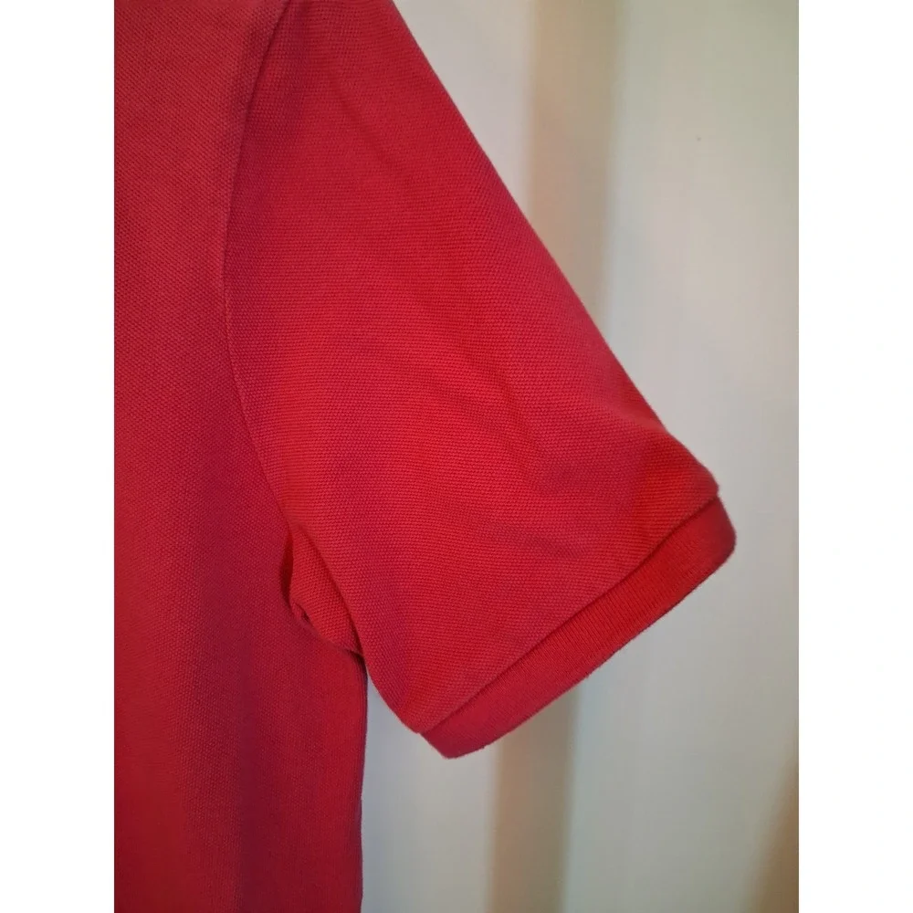 Polo Ralph Lauren Mens Classic Fit Dark Pink Cotton Mesh Pique Polo Shirt Medium